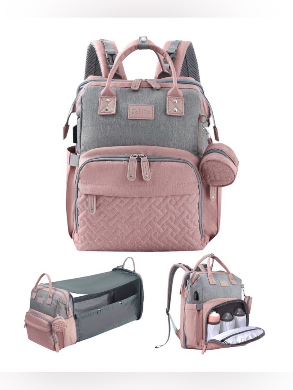 JOLLITO Baby Diaper Bag Backpack